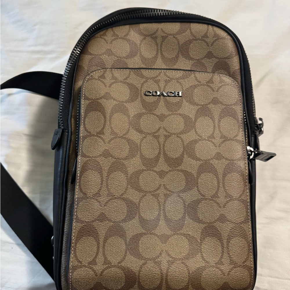 Coach Signature Brown Men's Backpack - Picture 3 of 3